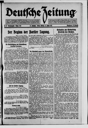Deutsche Zeitung on Jan 24, 1921