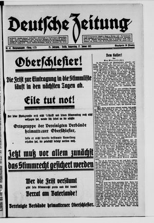 Deutsche Zeitung vom 27.01.1921