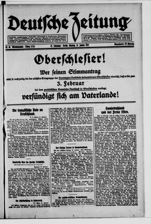 Deutsche Zeitung on Jan 31, 1921