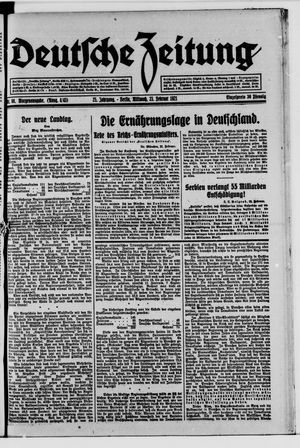 Deutsche Zeitung vom 23.02.1921