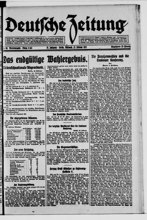 Deutsche Zeitung vom 23.02.1921