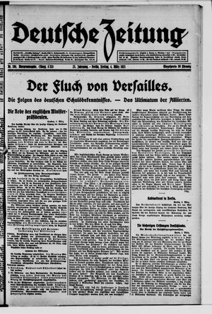 Deutsche Zeitung on Mar 4, 1921