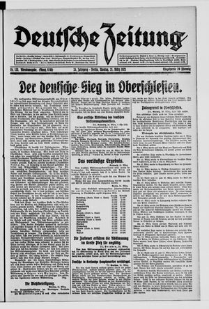 Deutsche Zeitung on Mar 21, 1921