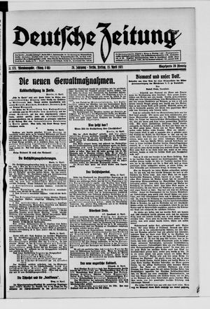 Deutsche Zeitung vom 15.04.1921