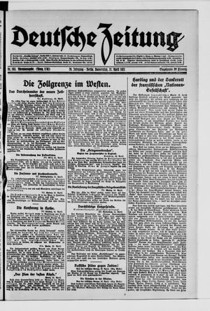 Deutsche Zeitung on Apr 21, 1921