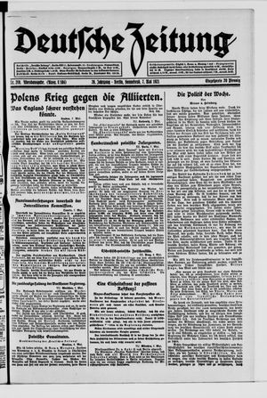 Deutsche Zeitung on May 7, 1921