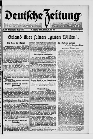 Deutsche Zeitung on May 31, 1921