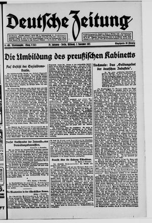 Deutsche Zeitung vom 02.11.1921