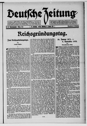 Deutsche Zeitung vom 18.01.1922