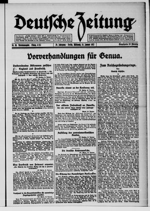 Deutsche Zeitung vom 18.01.1922