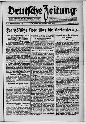 Deutsche Zeitung vom 14.02.1922