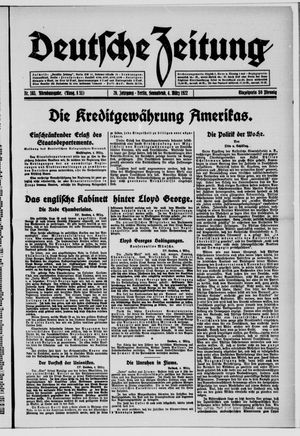 Deutsche Zeitung on Mar 4, 1922