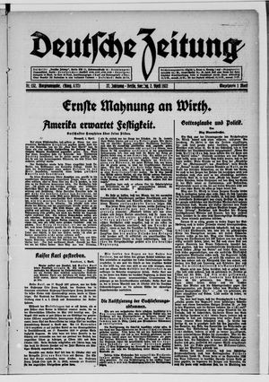 Deutsche Zeitung vom 02.04.1922