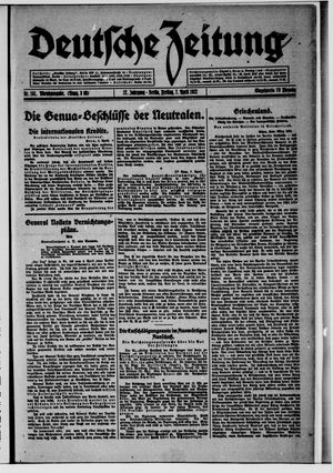 Deutsche Zeitung vom 07.04.1922