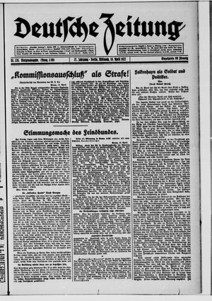 Deutsche Zeitung vom 19.04.1922