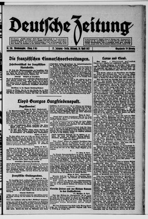 Deutsche Zeitung vom 26.04.1922