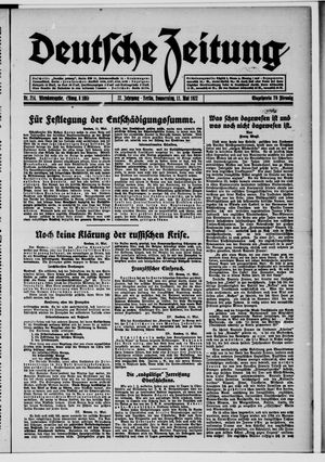 Deutsche Zeitung on May 11, 1922