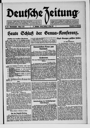 Deutsche Zeitung vom 19.05.1922