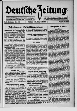 Deutsche Zeitung vom 22.05.1922
