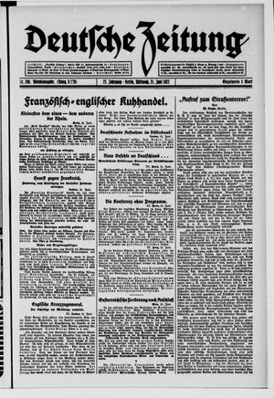 Deutsche Zeitung vom 21.06.1922