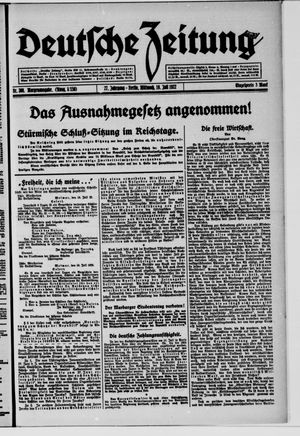 Deutsche Zeitung vom 19.07.1922