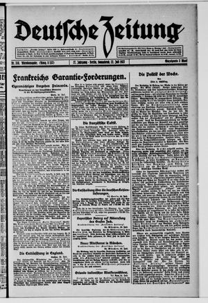 Deutsche Zeitung vom 22.07.1922