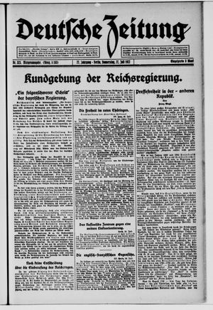Deutsche Zeitung vom 27.07.1922
