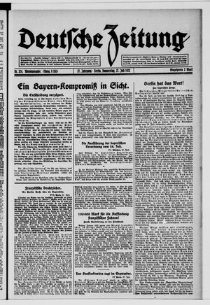 Deutsche Zeitung vom 27.07.1922