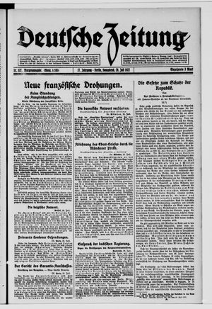 Deutsche Zeitung vom 29.07.1922