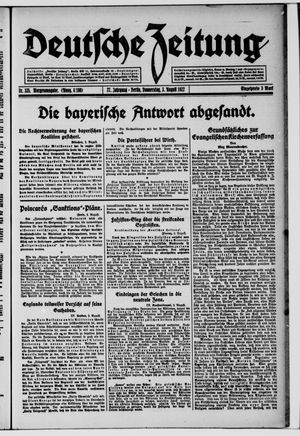 Deutsche Zeitung vom 03.08.1922