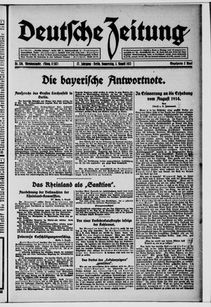 Deutsche Zeitung vom 03.08.1922