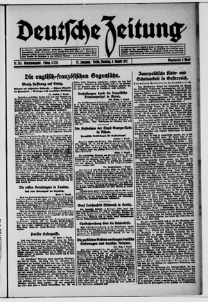 Deutsche Zeitung vom 08.08.1922