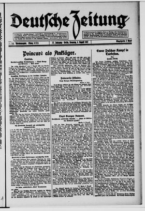Deutsche Zeitung vom 08.08.1922