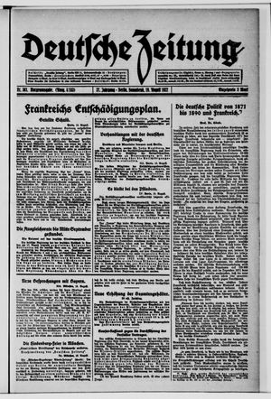 Deutsche Zeitung vom 19.08.1922