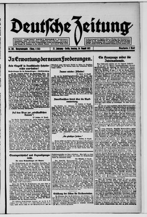Deutsche Zeitung vom 20.08.1922