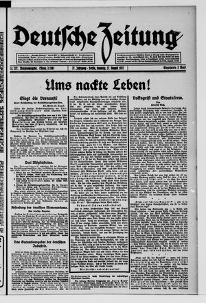 Deutsche Zeitung on Aug 27, 1922