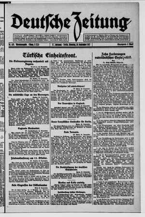Deutsche Zeitung vom 26.09.1922