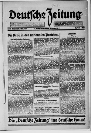 Deutsche Zeitung vom 30.09.1922