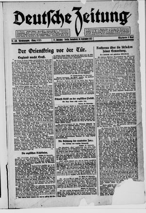 Deutsche Zeitung vom 30.09.1922