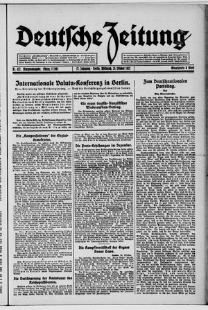 Deutsche Zeitung vom 25.10.1922