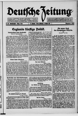Deutsche Zeitung vom 25.10.1922