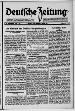 Deutsche Zeitung vom 11.11.1922