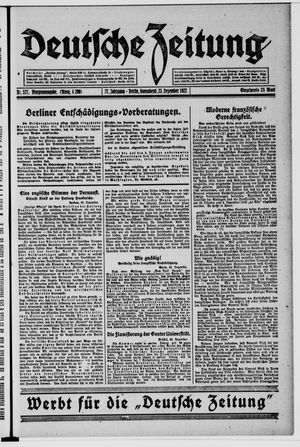 Deutsche Zeitung vom 23.12.1922