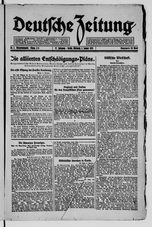 Deutsche Zeitung vom 03.01.1923