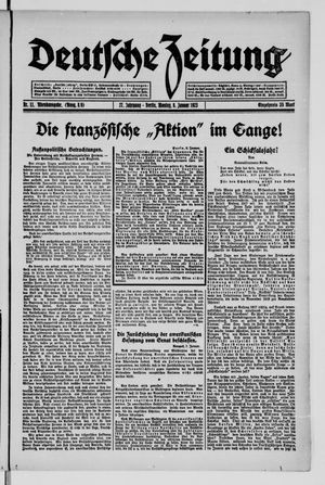 Deutsche Zeitung vom 08.01.1923
