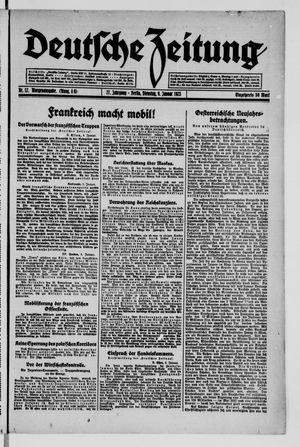 Deutsche Zeitung vom 09.01.1923