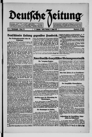 Deutsche Zeitung vom 09.01.1923