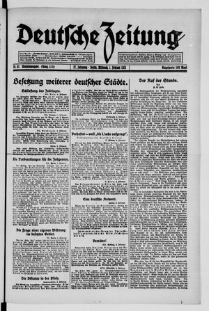 Deutsche Zeitung on Feb 7, 1923
