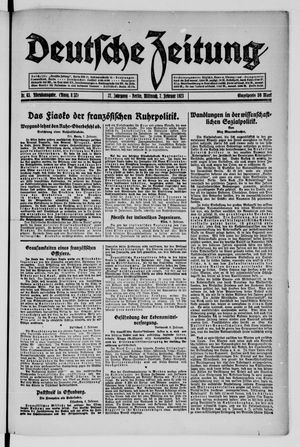 Deutsche Zeitung on Feb 7, 1923