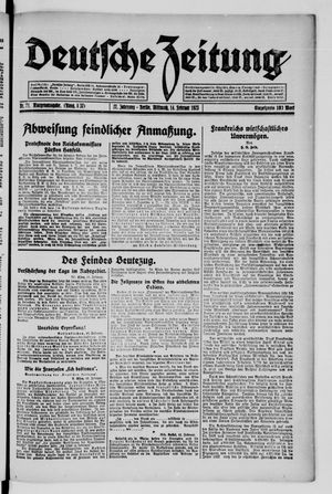 Deutsche Zeitung vom 14.02.1923